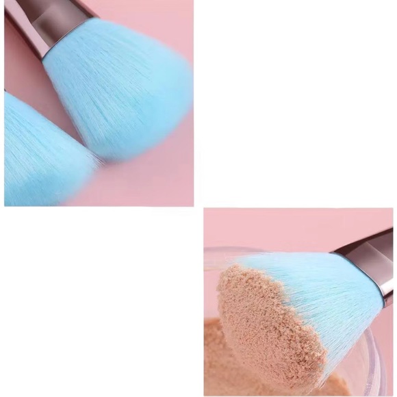 12 Piece Baby Blue Makeup Brush Set - Picture 3 of 4